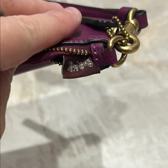 Coach Deep Plum Clutch Wristlet Compact Design - Picture 9 of 9